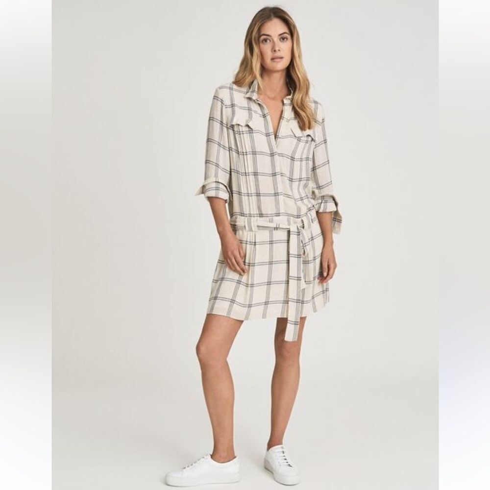Reiss DASHA CHECKED SHIRT DRESS